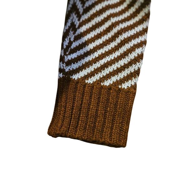 Fortune + Ivy Chevron Cardigan Brown/White Size Small - Picture 4 of 6